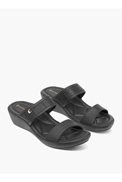 Le Confort Embellished Slip-On Sandals with Wedge Heels