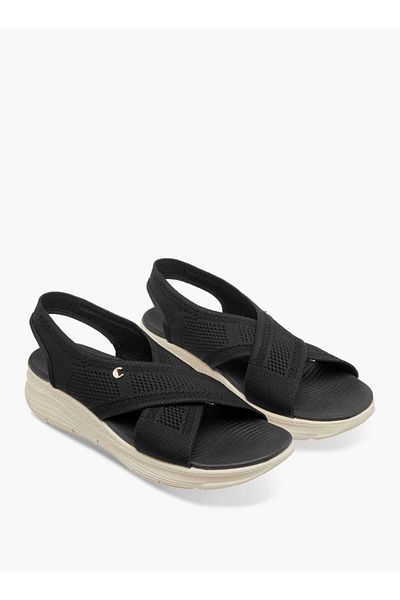 Le Confort Flyknit Textured Cross Strap Sandals with Backstrap
