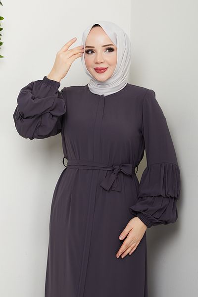Moda İncir Double Balloon Sleeve Skirt with Shirt Ferace