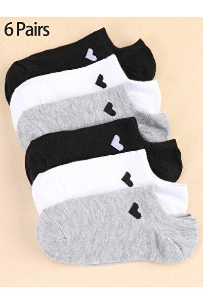 Black Arden Socks Günlük Kullanım Için Pamuklu Babet Çoraplar 6'li