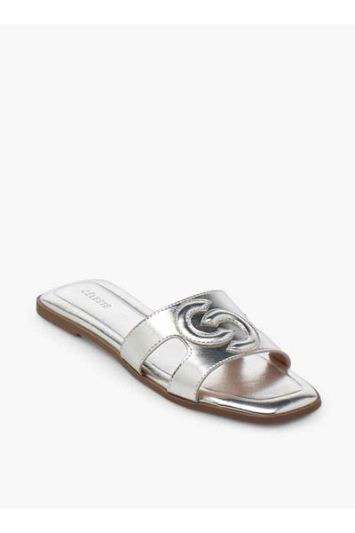 Celeste Celeste Women's Logo Embossed Slip-On Sandals