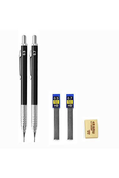 Choice مجموعة أقلام رصاص ميكانيكية معدنية بسعة كبيرة 0.5-0.7 مجموعة عبوات إعا...