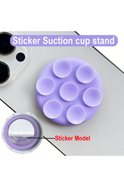 Choice حامل هاتف محمول جداري من السيليكون الأرجواني Grippopso مزود بكوب شفط، ...