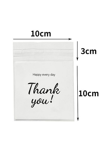 Choice 100pcs 10x10cm 50-100pcs Thank You Gift Bags Candy Cookie Packaging Plastic Adhesive Pouch for Weddi