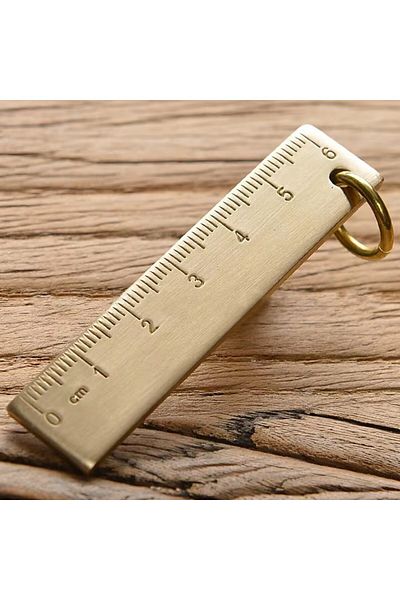 Choice 6cm Ruler Retro Brass Straight Rulers Centimeter Inches Metal Triangle Ruler Protractor Stationery M