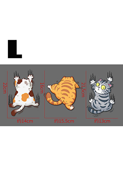 Choice مجموعة واحدة كبيرة من 3 قطع من ملصقات السيارات المضحكة على شكل قطط ألي...