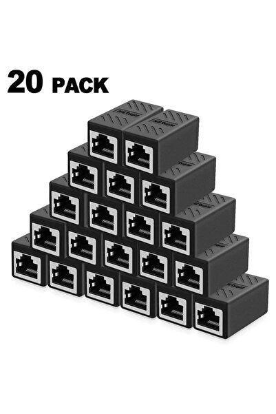 Choice 20 قطعة من موصلات تمديد كابلات إيثرنت، موصلات RJ45 cat 5 cat 6 cat 6a، موصلات تمديد - موصلات إيثرنت