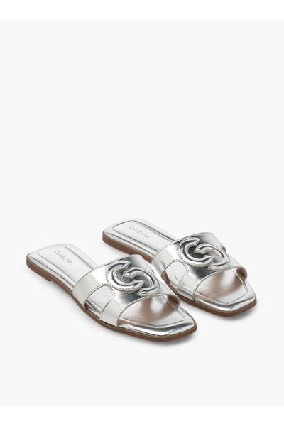 Celeste Celeste Women's Logo Embossed Slip-On Sandals
