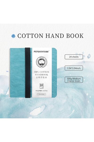 Choice 10x10cm POTENTATE Blue Color Watercolor Journal Drawing Book Hand Notebook Sketch Pad 100% Cotton 30