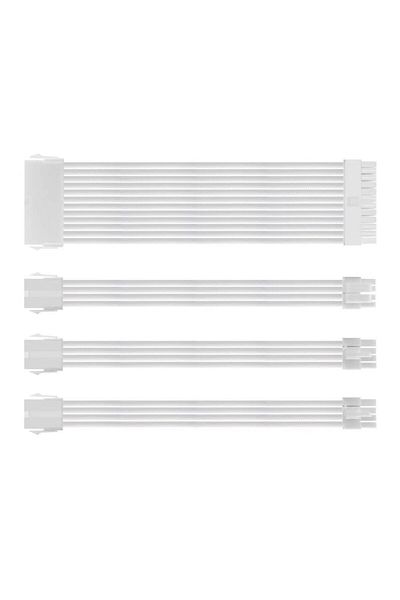 Choice 30cm white B 18AWG Power Supply Sleeved Cable /24pin ATX /4+4pin EPS /2 x 6+2pin PCI-E PSU Extension