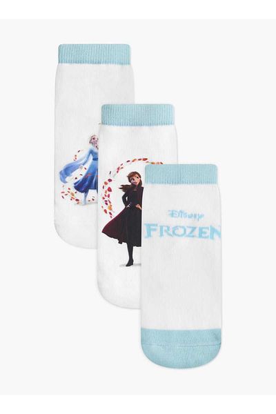 Disney Frozen Print Non-Terry Ankle Length Socks - Set of 3