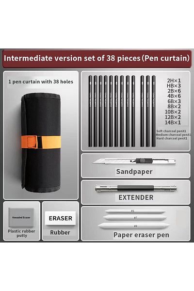 Choice 38 Piece Set Sketching Pen Set Drawing Pen Sketching Pencil Student Drawing Art Drawing Brush HB Pen