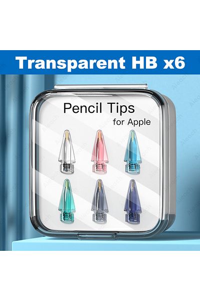 Choice طرف شفاف مزدوج الطبقة HB x6 لقلم Apple Pencil من الجيل الأول والثاني 2B H
