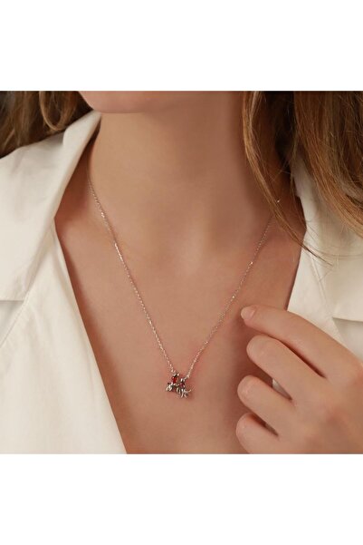 Necati Gün Daldaki Kuşlar Renkli Zirkon Taşlı Gümüş Kolye