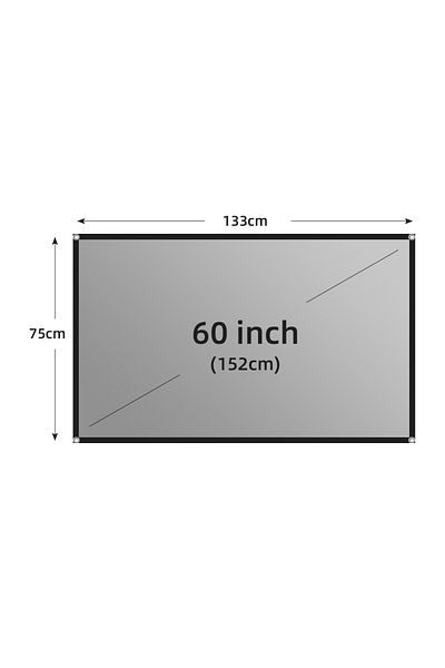 LEJIADA 60 inch LEJIADA Projector Screen 60-133 Inch Metal Grey Anti-Light 16:9 Portable Black Border With H