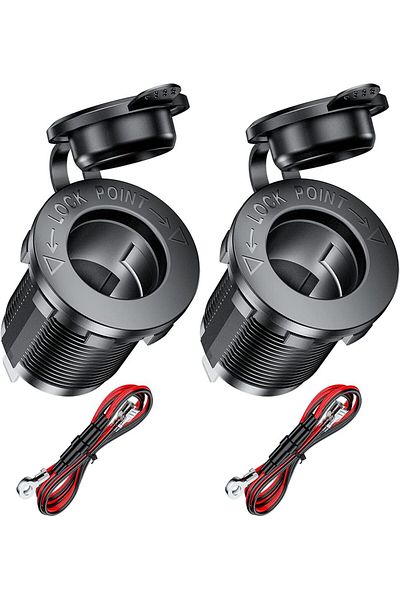 OIMG Black 12v Cigarette Lighter Socket Waterproof Socket Replacement Diy Kit Is Applicable To Automobile