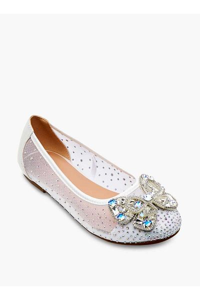 Celeste Girls' Bow Embellished Slip-On Ballerina Shoes
