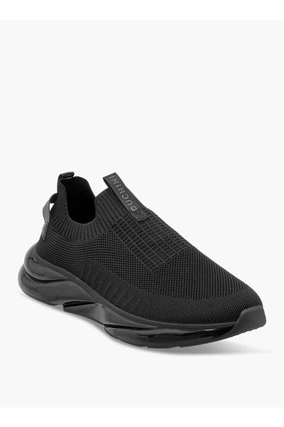 Duchini Duchini Men's Textured Slip-On Sneakers with Pull Tab