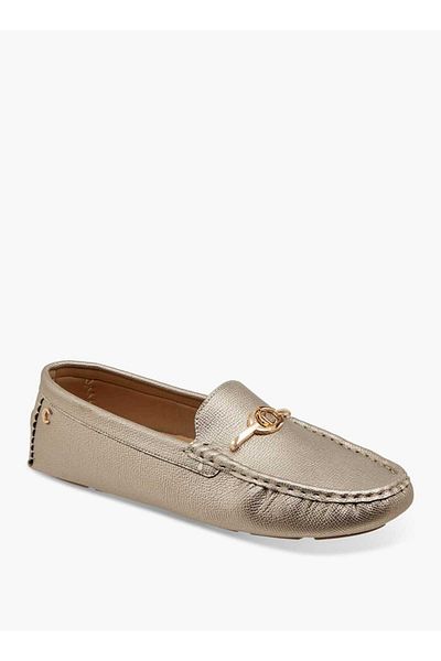 Le Confort Textured Slip-On Loafers with Metal Accent