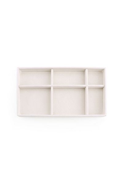 Choice Beige-6slot Velvet Jewelry Box Display Tray Drawer Storage Jewellery Holder For Ring Earrings Neckla