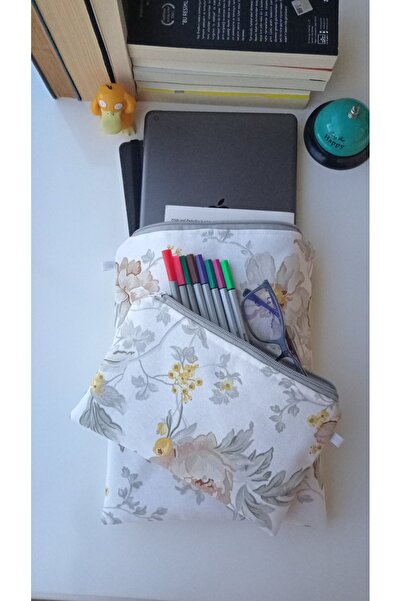 Talay Accessories Bahar Çiçekleri 2'li El Çantası Seti - Tablet Kılıfı - Kita...