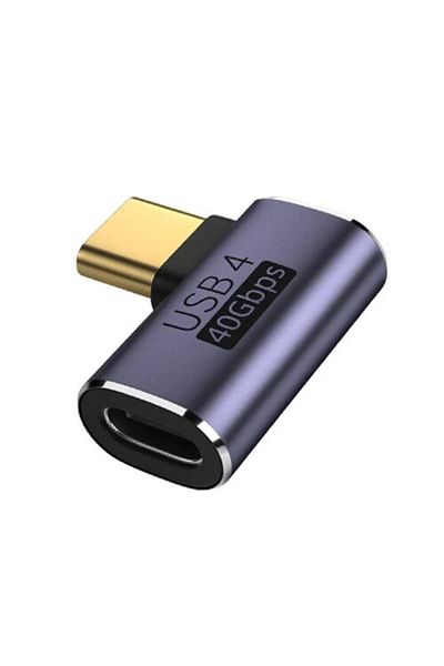 Choice sides M-F USB Type-C Adapter For Macbook, 90 Degree Quick Charge Converter Male To Female 100W 40gbp