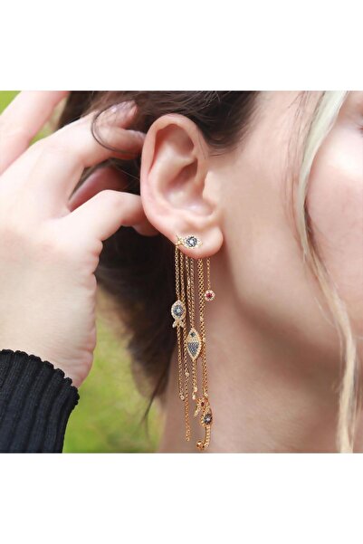 Necati Gün Deniz Atı ve Balık  Apm Modeli Gold Kaplama Zirkon Taşlı Zincir Gü...