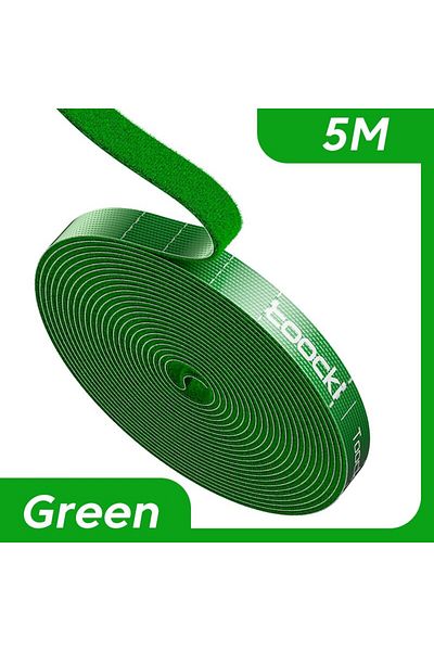 Toocki 5 m 5m Green Toocki 5m Organizer Cable Management Tearable Organizador Cables 10mm Width Winder Ties