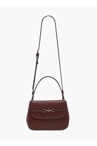 Celeste Solid Satchel Bag with Adjustable Strap and Button Closure