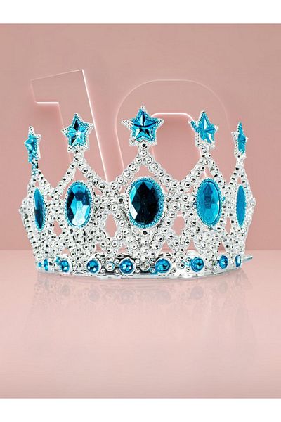 ReilaParty Coroana regina prințesă brodată cu stea Culoare albastră RP3991