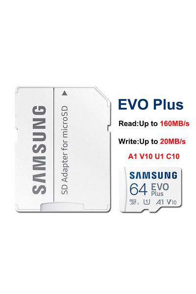 Choice بطاقة ذاكرة سامسونج إيفو بلس 64 جيجابايت U1v10a1/128 جيجابايت 256 جيجابايت 512 جيجابايت U3v30a2 مايكرو إس دي تي إف مايكرو إس دي إكس سي يو إتش إس-آي سي