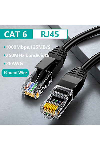 Choice 0.5m Black Round Cable Cat6 Ethernet Cable Cat6 Flat Lan UTP Network Patch Cable For PS PC Internet