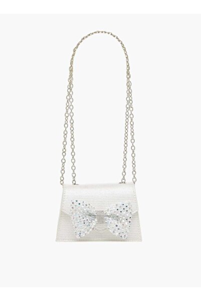 Celeste Celeste Bow Embellished Crossbody Bag with Chain Strap and Button Closure