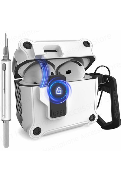 Choice For 2024 Airpods 4 White-02 Security Lock Cover For Airpods 4th Gen (2024) Case For Airpods 4 With A