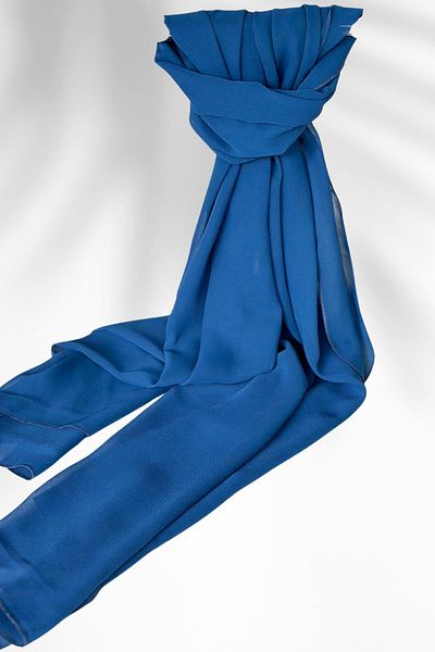 Amine Hüma Indigo 75*180 Chiffon Shawl