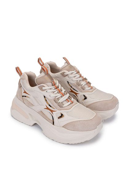 Tamer Tanca Women's Textile/Vegan Beige Sneakers & Sneakers