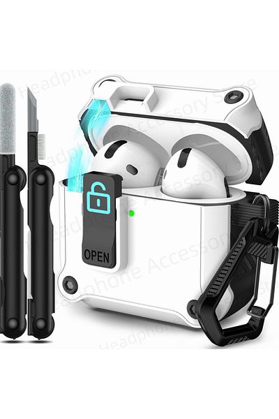 Choice For 2024 Airpods 4 Black-02 Security Lock Cover For Airpods 4th Gen (2024) Case For Airpods 4 With A