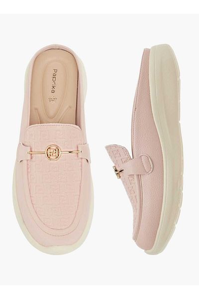 Paprika Paprika Monogram Embossed Slip-On Mules