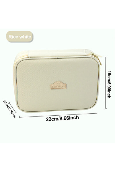 Choice حقيبة أقلام بيضاء بسيطة الطراز، حقيبة أقلام كبيرة السعة، حقيبة تخزين ق...