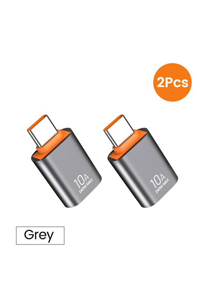 Choice قطعتان رماديتان من NNBILI 10A USB A إلى USB C OTG محول من النوع C إلى USB محول USB 3.0 لهاتف Xiaomi
