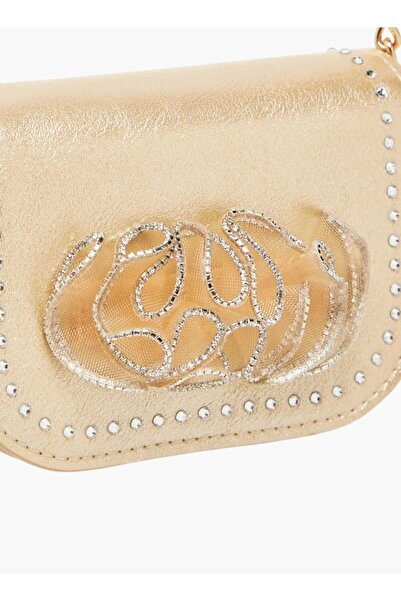Celeste Celeste Embellished Crossbody Bag with Chain Strap and Button Closure