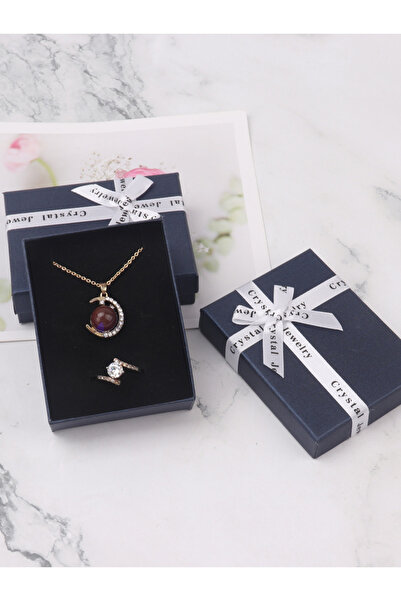 Choice مجموعة مجوهرات من الورق المقوى مكونة من 12 قطعة باللون الأزرق، صندوق هدايا على شكل فيونكة، خاتم، قلادة، أساور، أقراط، تغليف هدايا ب