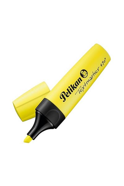 Pelikan |   Highlighter 490, Yellow, Broad Tip, Bright Color, for Note and Text Highlighting