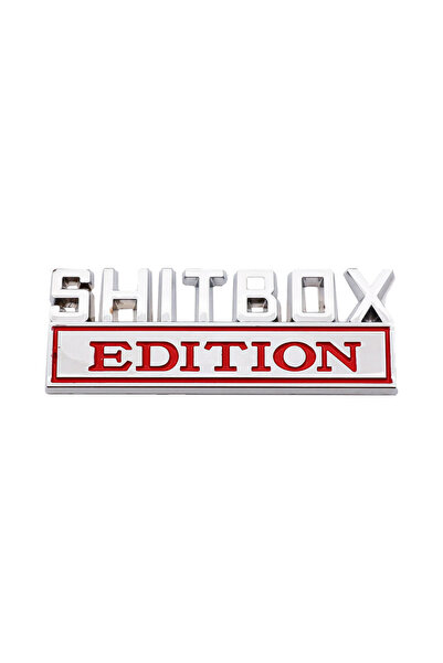 Choice silver and red 3D Zinc Alloy Emblem SHITBOX EDITION Badge Car Tail Side Sticker Accessories for Jeep