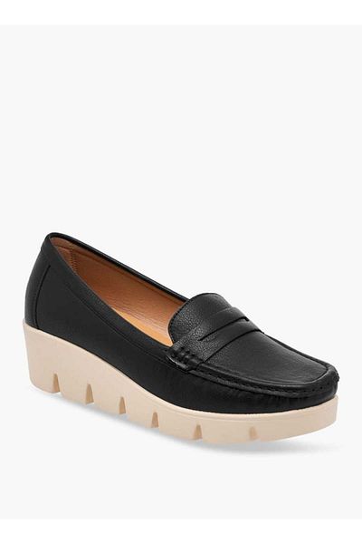 Le Confort Textured Slip-On Loafers with Wedge Heels