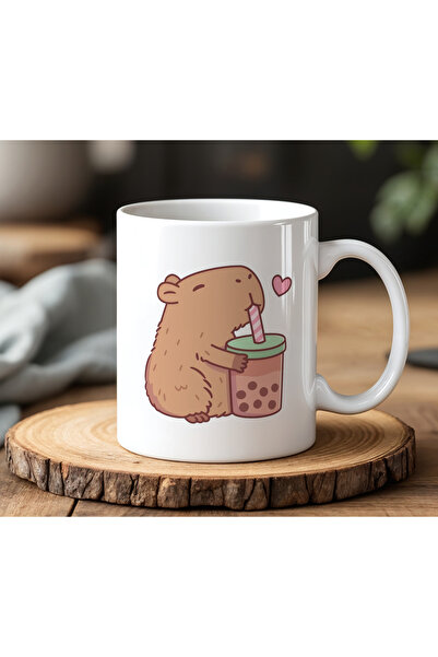 BB TRADE Capybara Sweet Design White Ceramic Printed Mug Cup 330ml