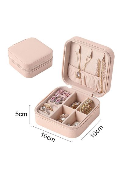 Choice Pink 1pc Portable Jewelry Storage Box Home Travel Earrings Necklace Ring Jewelry Box Mini Layered Je