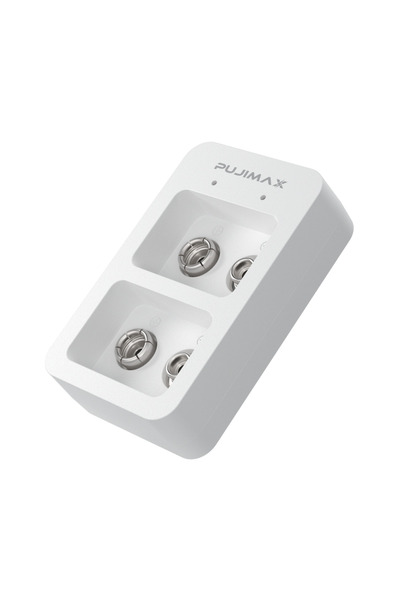 Choice شاحن بطارية سريع ذكي PUJIMAX 9 فولت أبيض بفتحتين مع مؤشرات LED وكابل U...