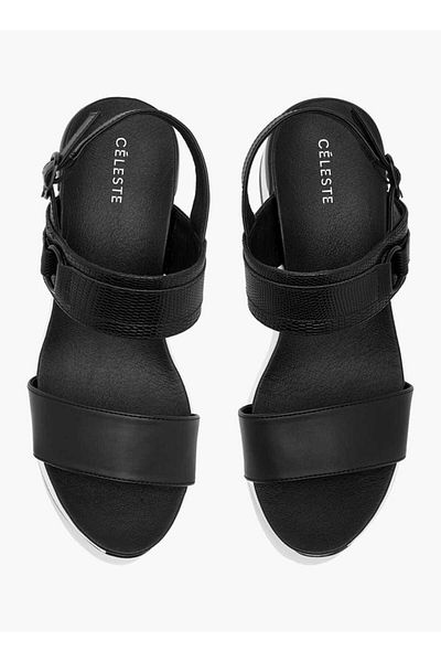 Celeste Women's Strappy Sandals with Buckle Closure and Wedge Heels