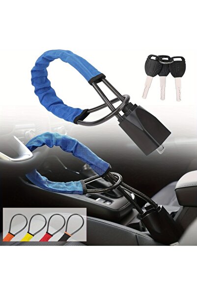 Choice3 Blue Car Steering Wheel Lk Reinforced Cable Lk in Red Blue Yellow Bla...